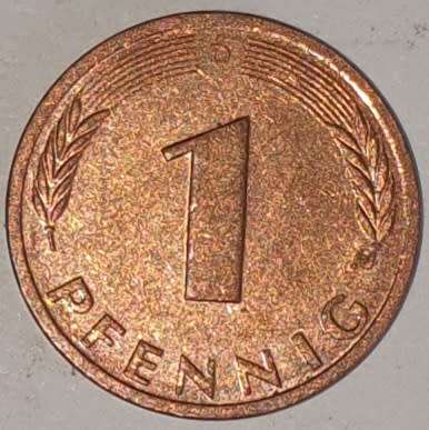 1991 D - 1 PFENNIG - ONE PFENNIG - GERMANY - FEDERAL REPUBLIC - (Copper Plated Steel)